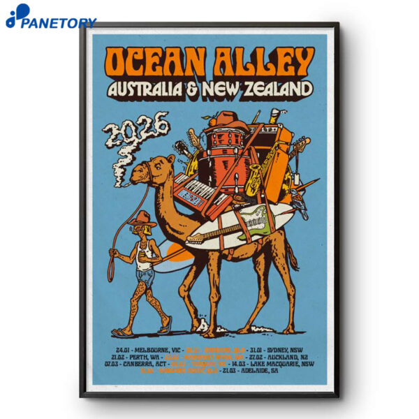 Ocean Alley AUS NZ Tour Holographic Tour Blue 2026 Poster