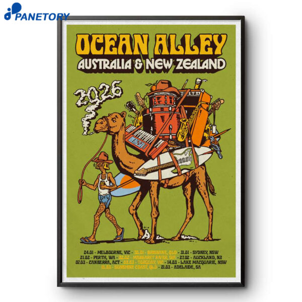 Ocean Alley AUS NZ Tour Holographic Tour Green 2026 Poster
