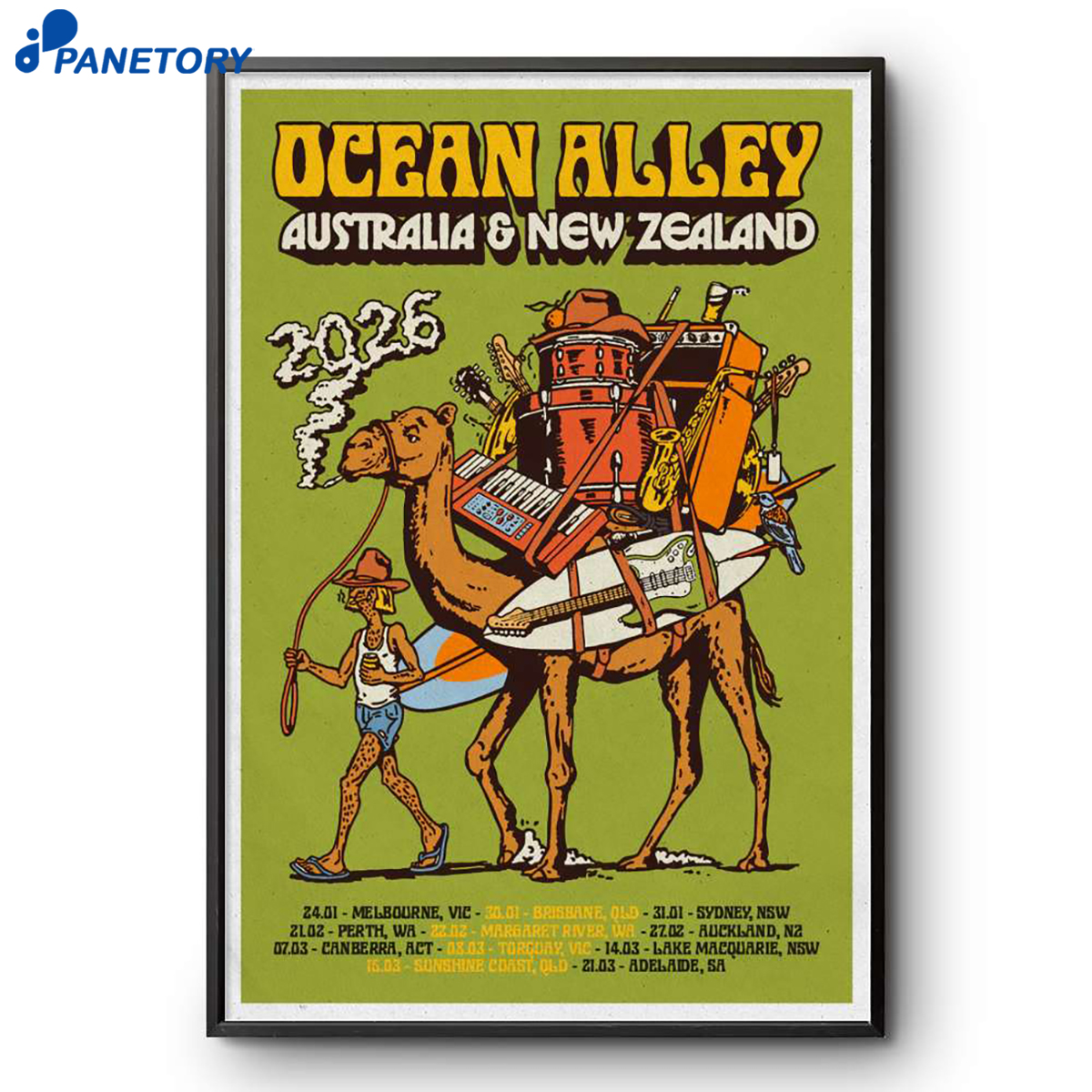 Ocean Alley Aus Nz Tour Holographic Tour Green 2026 Poster 2 Ocean Alley Aus Nz Tour Holographic Tour Green 2026 Poster