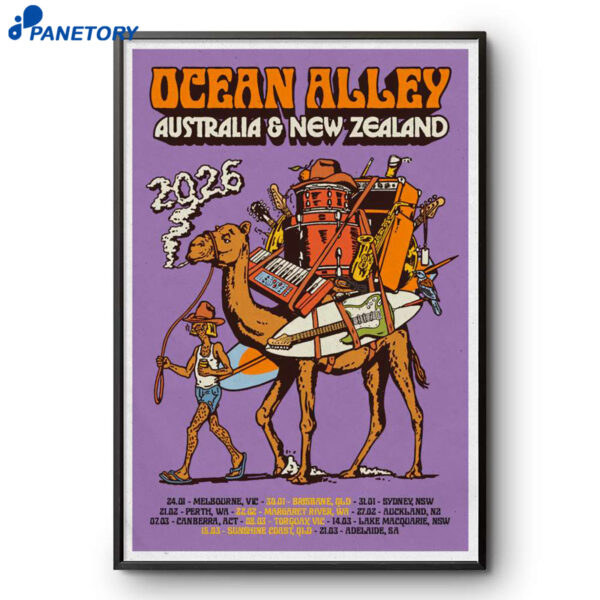 Ocean Alley AUS NZ Tour Holographic Tour Purple 2026 Poster