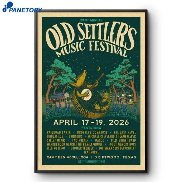 Old Settler's Music Festival Driftwood TX Apr 17-19 2026 Poster