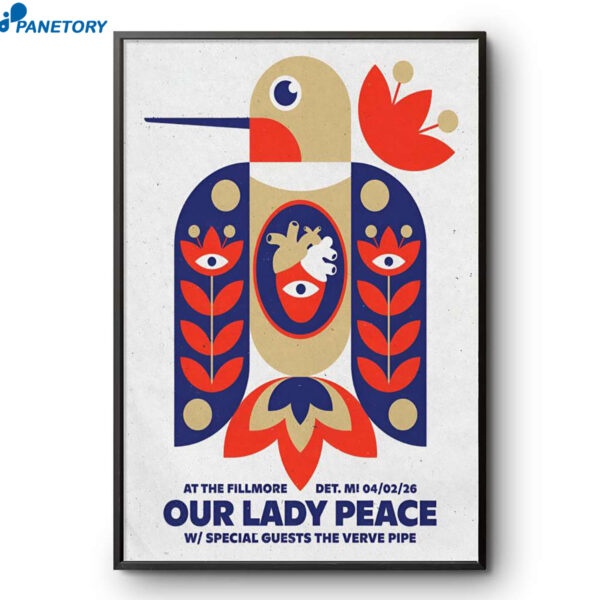 Our Lady Peace Tour Detroit MI Apr 2 2026 Poster