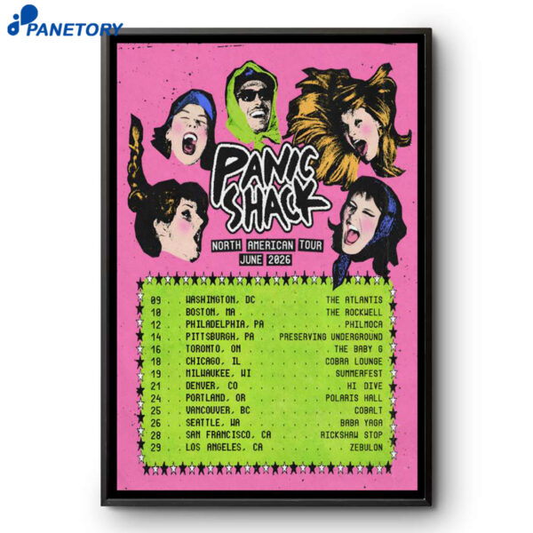 Panic Shack North American Tour Jun 2026 Poster