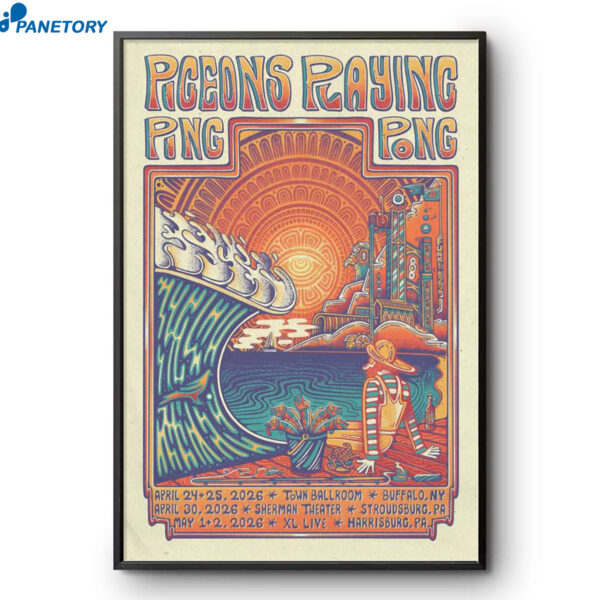 Pigeons Playing Ping Pong Stroudsburg PA Apr 30 2026 Poster