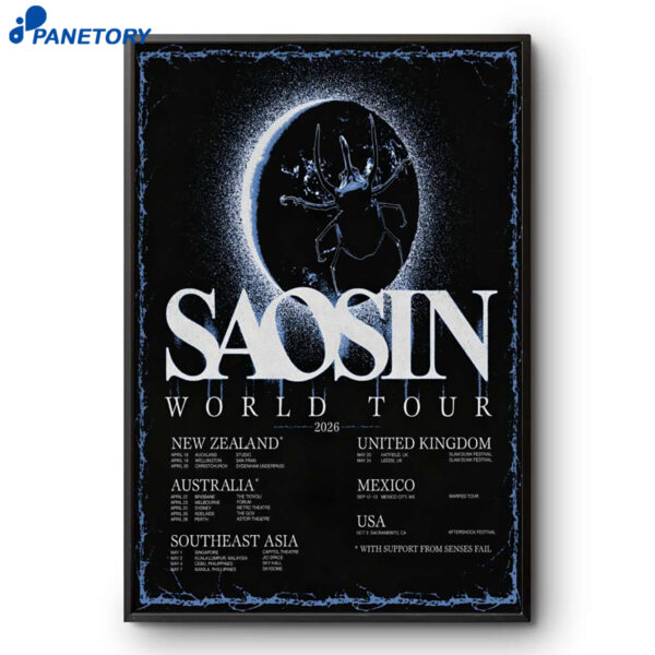 Saosin World Tour 2026 Poster