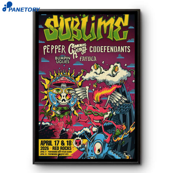 Sublime Red Rocks Morrison CO Apr 17-18 2026 Poster