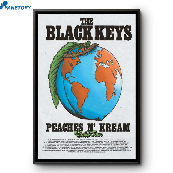The Black Keys Peaches N' Kream World Tour 2026 Poster