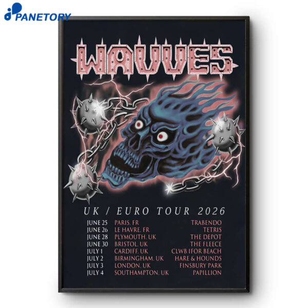 WAVVES UK EU Tour 2026 Poster