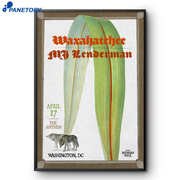 Waxahatchee & MJ  Lenderman Washington Dc Tour Apr 17 2026 Poster