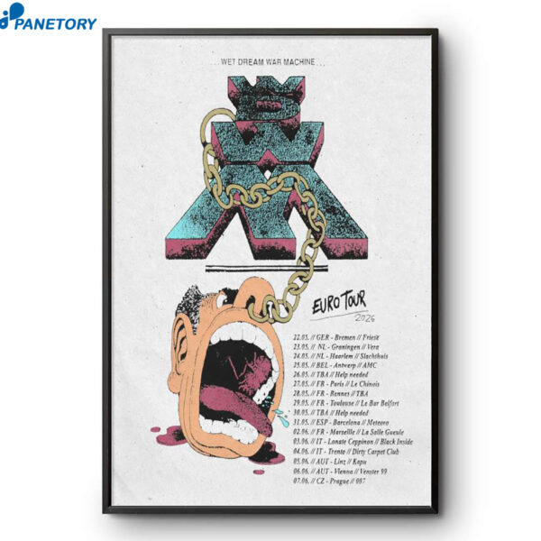 Wet Dream War Machine Euro Tour 2026 Poster