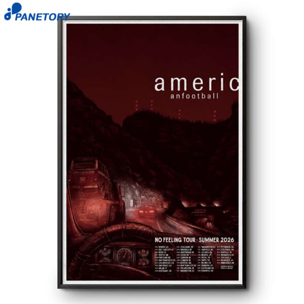 Americ Football No Feeling Tour Summer 2026 Poster