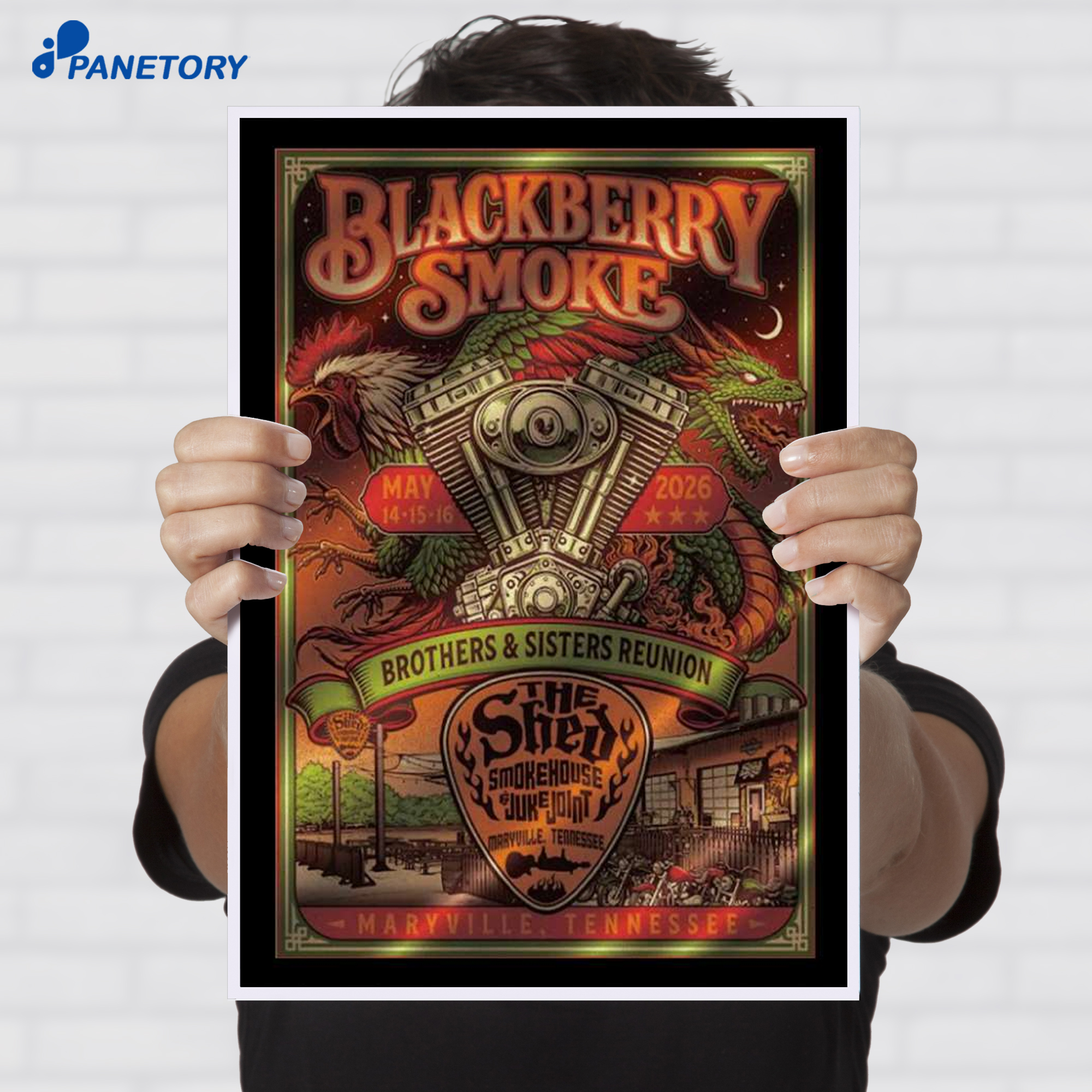 Blackberry Smoke Concert Maryville Tennessee May 14 16 2026 Poster Blackberry Smoke Concert Maryville Tennessee May 14 16 2026 Poster