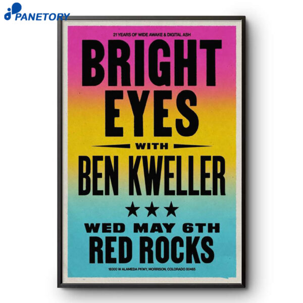 Bright Eyes Red Rocks May 6 2026 Poster