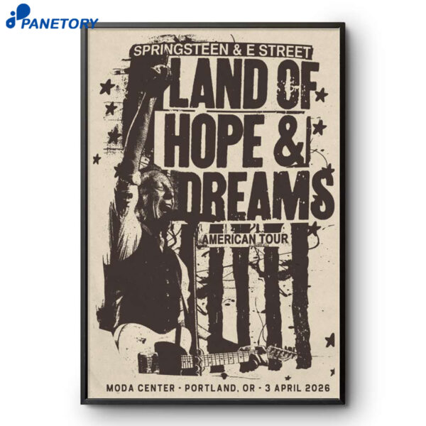 Bruce Springsteen & The E Street Band Portland Apr 3 2026 Poster