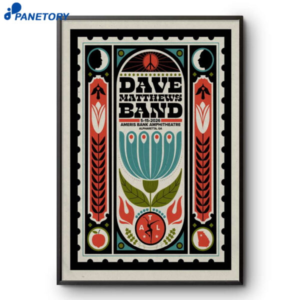 Dave Matthews Band Alpharetta Ga May 15 2026 Poster