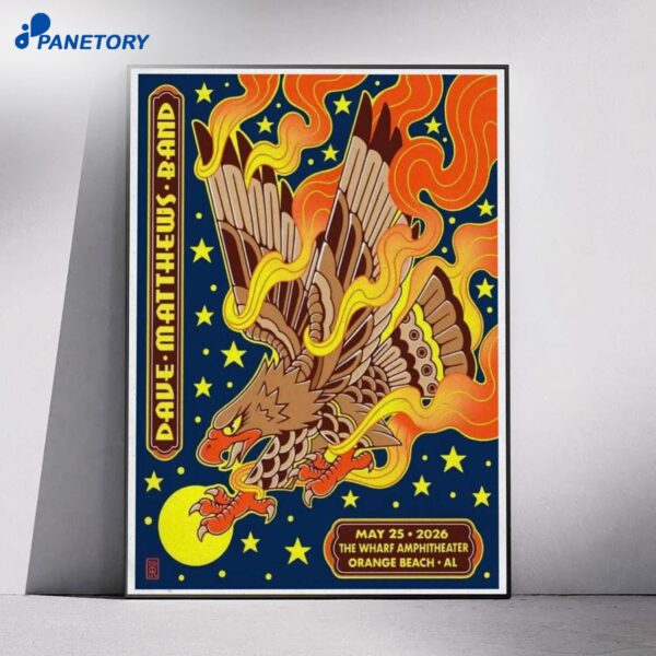 Dave Matthews Band Orange Beach May 25 2026 Poster