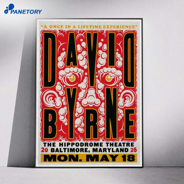 David Byrne Baltimore May 18 2026 Poster
