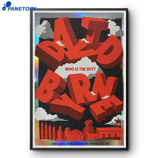 David Byrne Tour Kansas City May 5 2026 Poster