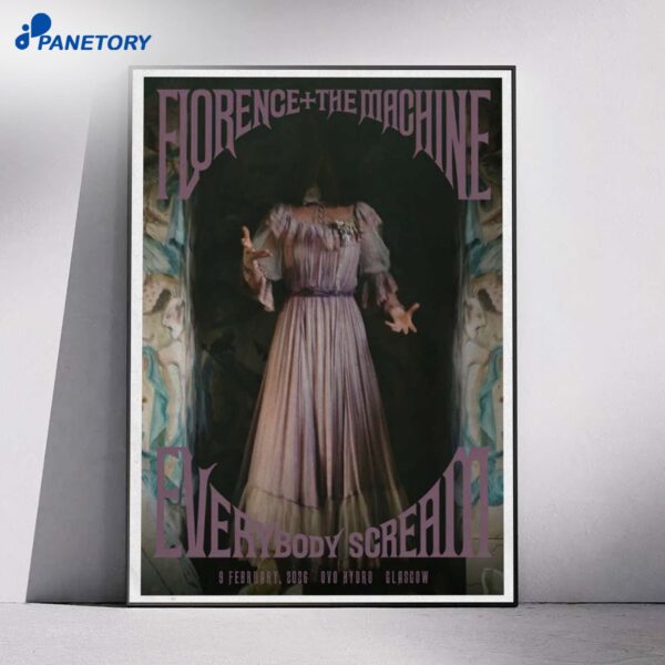 Florence The Machine Concert Glasgow Scotland Feb 09 2026 Poster