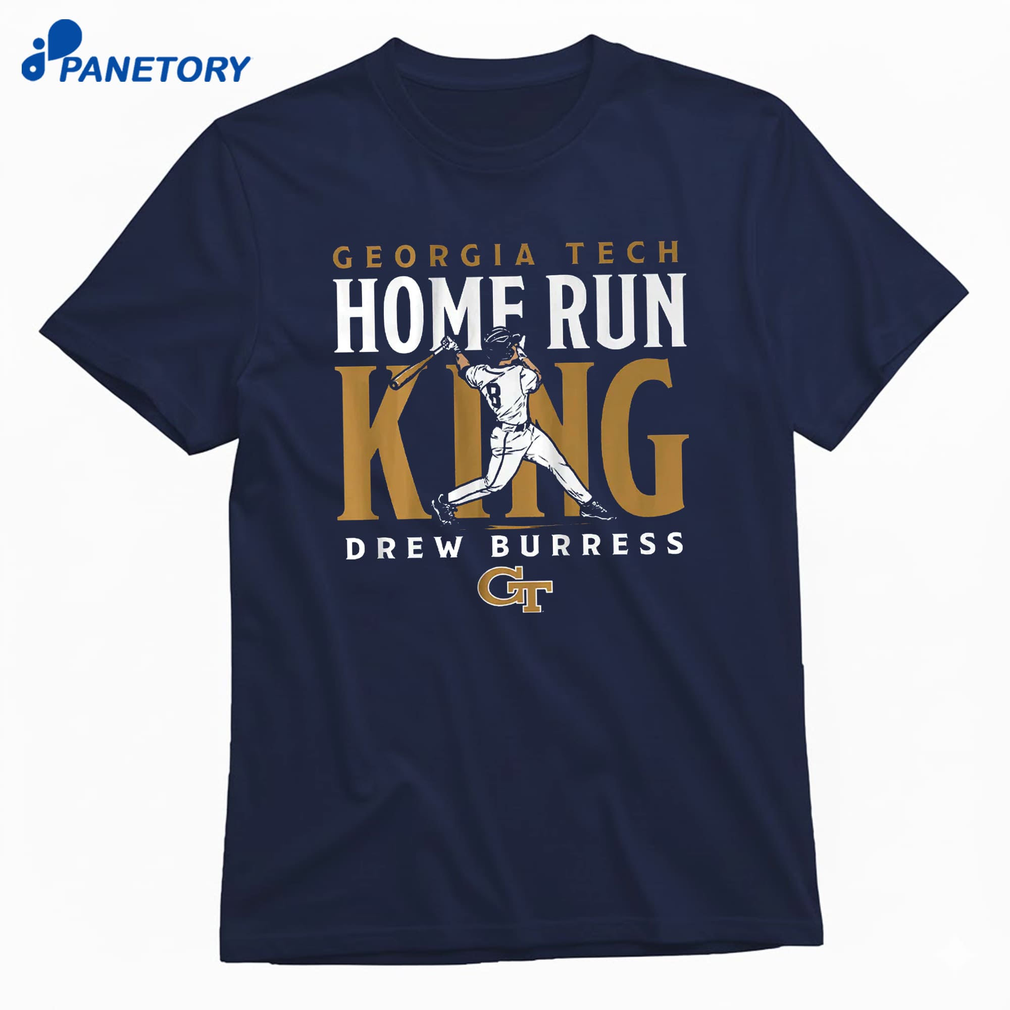 Georgia Tech Baseball Drew Burress Home Run King T-Shirt 8 Georgia Tech Baseball Drew Burress Home Run King T-Shirt 1