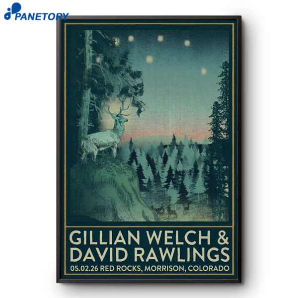 Gillian Welch And David Rawlings Red Rocks Amphitheatre May 2 2026 Poster