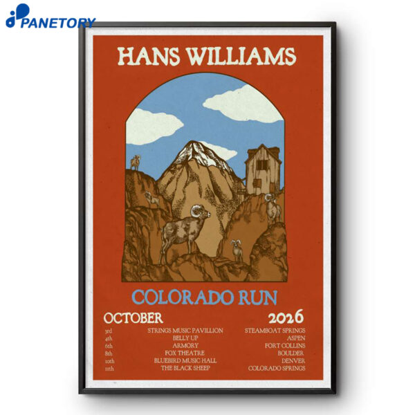 Hans Williams Tour Colorado Run October 2026 Poster