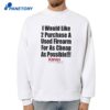 I Would Like 2 Purchase A Used Firearm T-Shirt 4 I Would Like 2 Purchase A Used Firearm T-Shirt 2