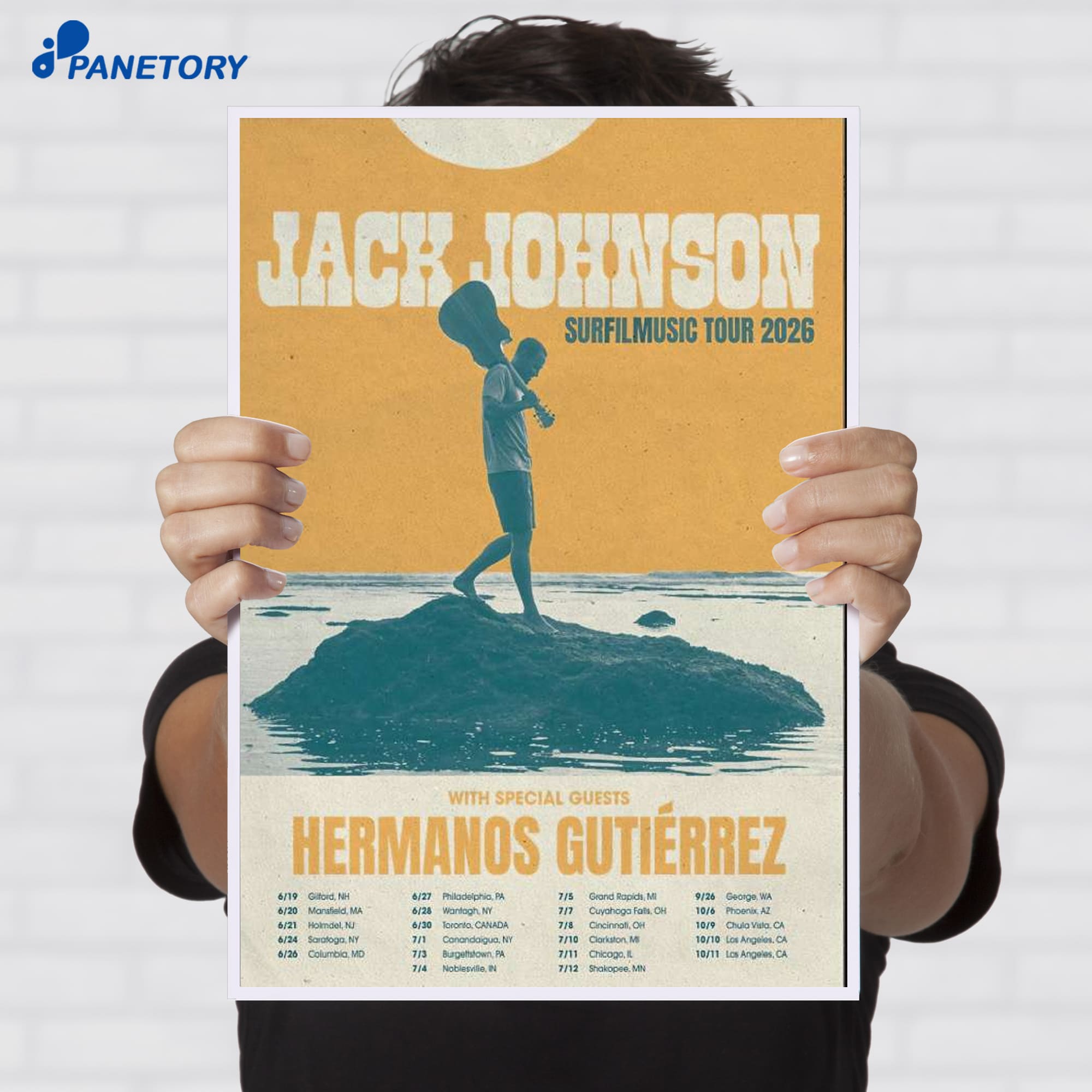 Jack Johnson Surfilmusic Tour Los Angeles Hollywood Bowl 2026 Poster Jack Johnson Surfilmusic Tour Los Angeles Hollywood Bowl 2026 Poster