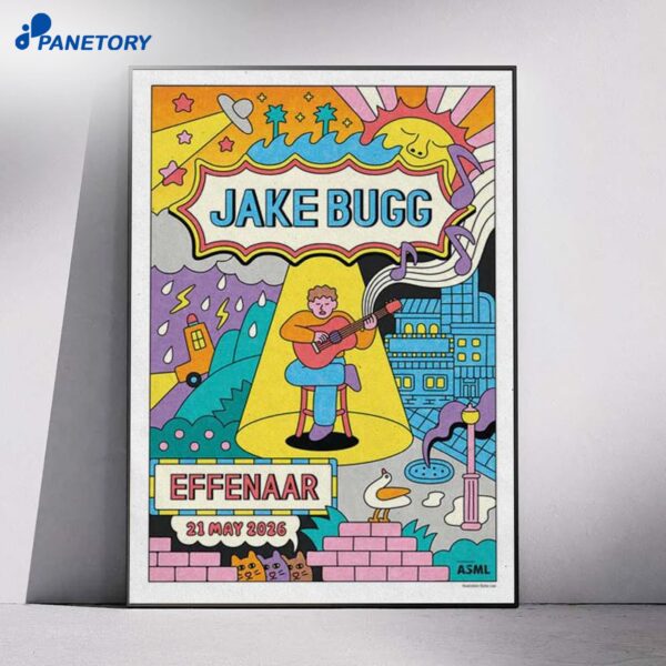 Jake Bugg Tour Effenaar Eindhoven Netherlands May 21 2026 Poster