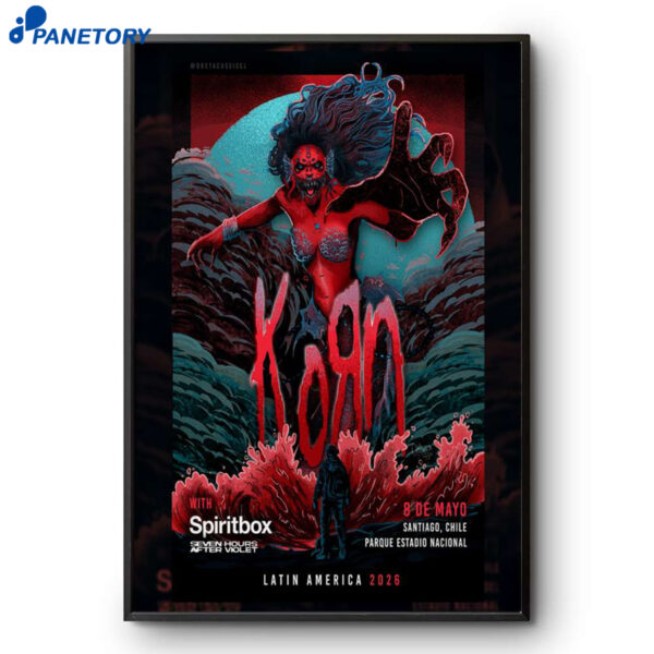 Korn Concert Santiago Chile May 8 2026 Poster
