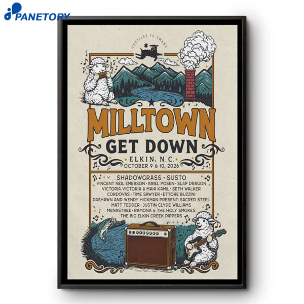 Milltown Get Down Downtown Elkin NC Oct 9-10 2026 Poster