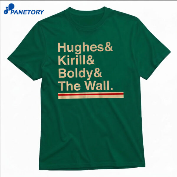 Minnesota Hockey Ampersand Hughes & Kirill & Boldy & The Wall T-Shirt