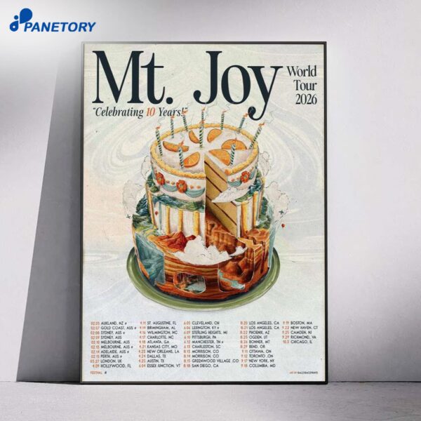Mt Joy Celebrating 10 Years World Tour 2026 Poster