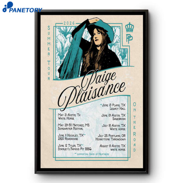 Paige Plaisance Summer Tour 2026 Poster