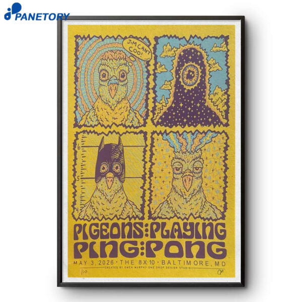 Pigeons Playing Ping Pong Baltimore MD May 03 2026 Poster