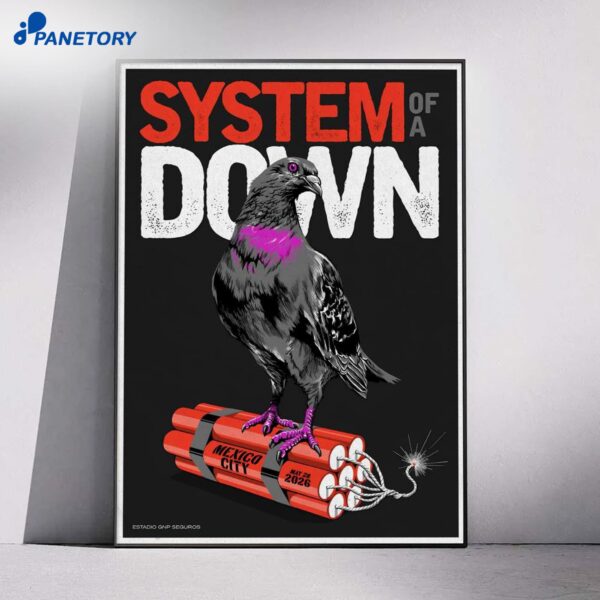 System Of A Down Estadio GNP Seguros Mexico City May 27-28 2026 Poster