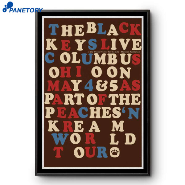 The Black Keys Mershon Auditorium Columbus OH May 4-5 2026 Poster