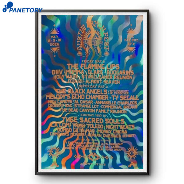 The Flaming Lips Austin Texas May 8-10 2026 Poster