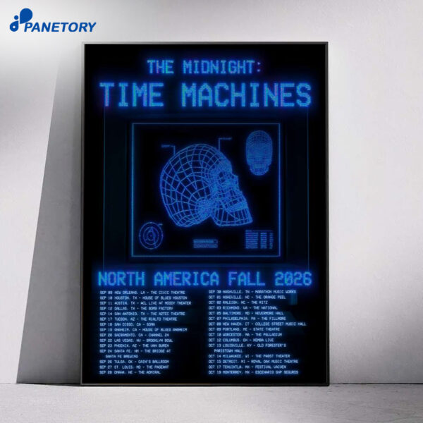 The Midnight Time Machines North America Fall Tour 2026 Poster