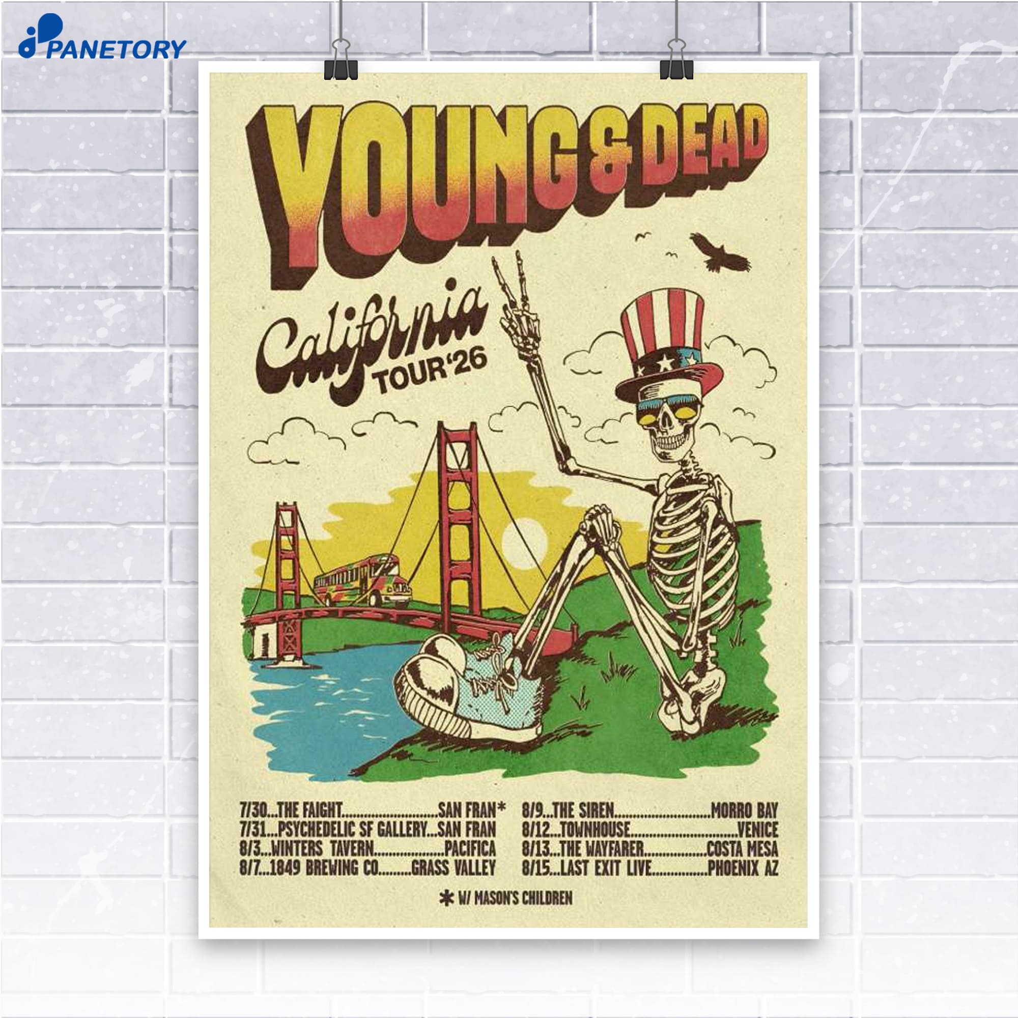 Young And Dead California Tour 2026 Poster Young And Dead California Tour 2026 Poster