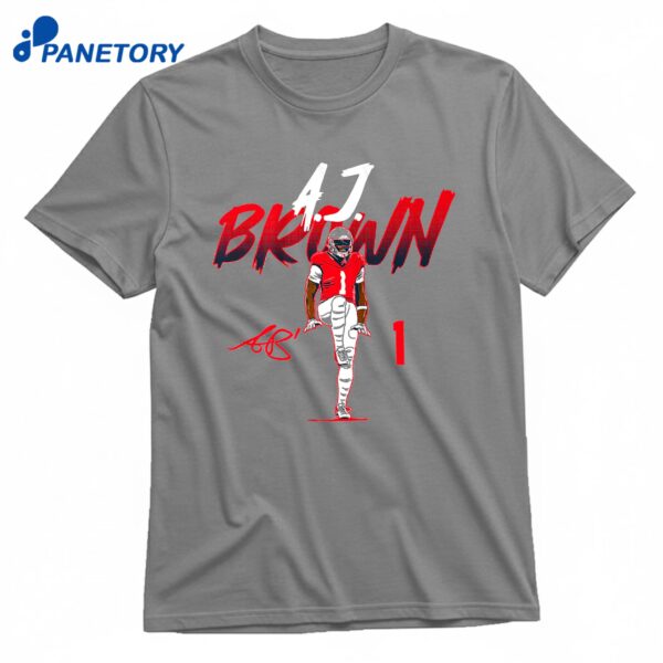 A.J. Brown Name Number Pose T-Shirt