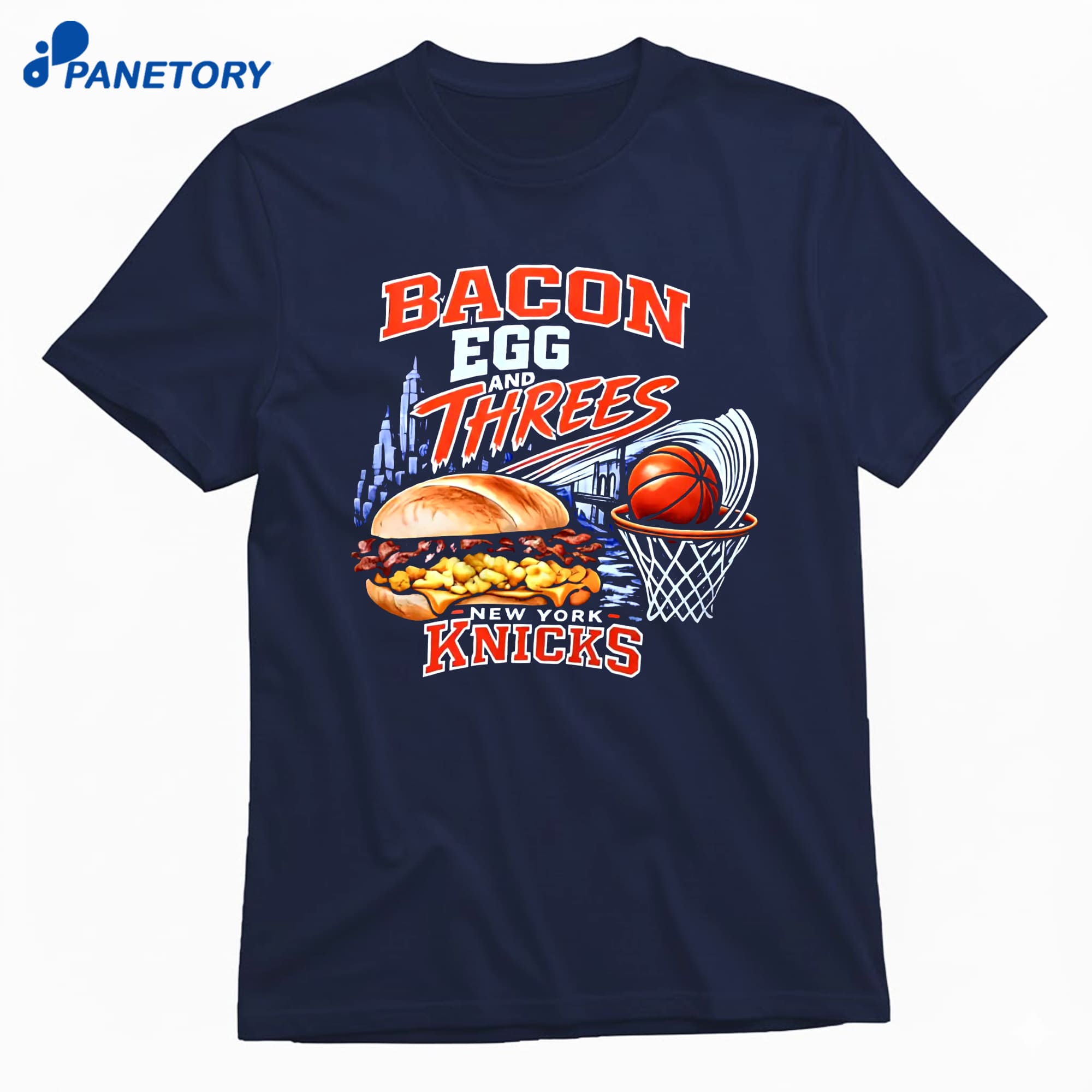 Bacon Egg And Threes New York Knicks T-Shirt 8 Bacon Egg And Threes New York Knicks T-Shirt 1