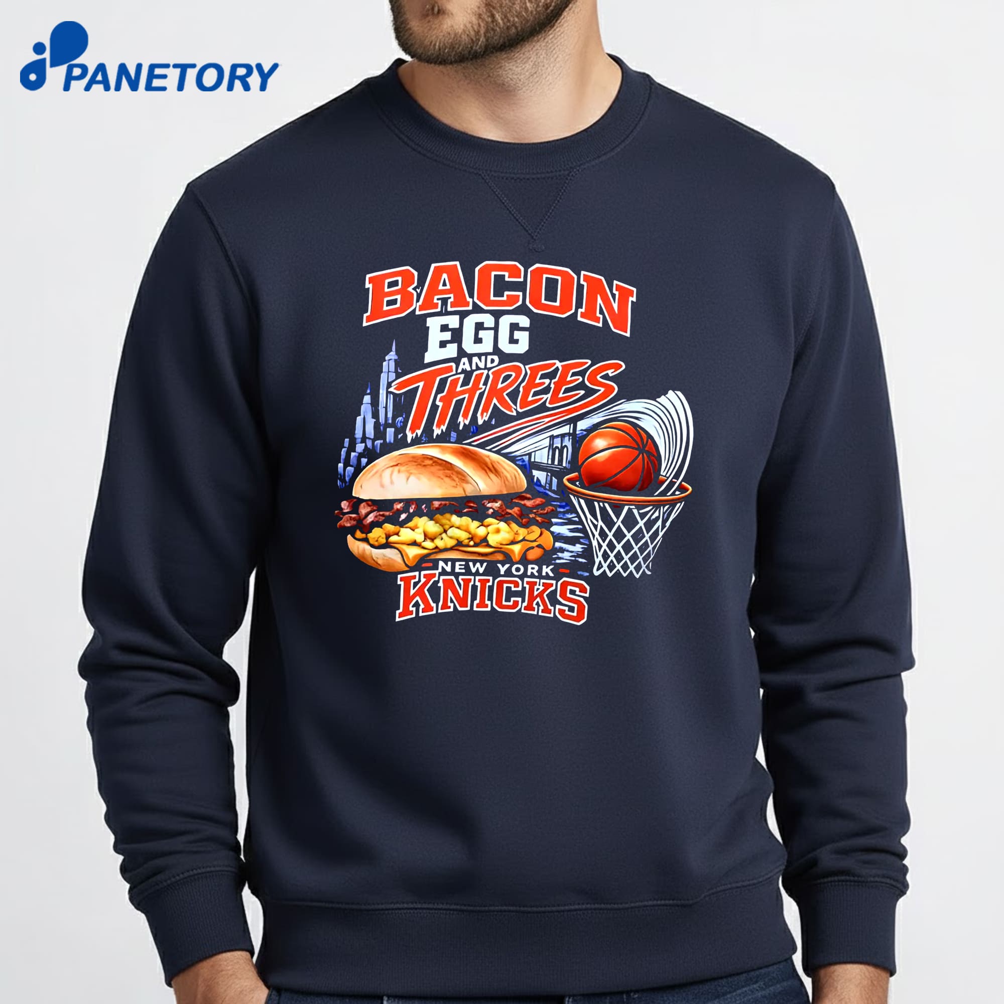 Bacon Egg And Threes New York Knicks T-Shirt 6 Bacon Egg And Threes New York Knicks T-Shirt 2