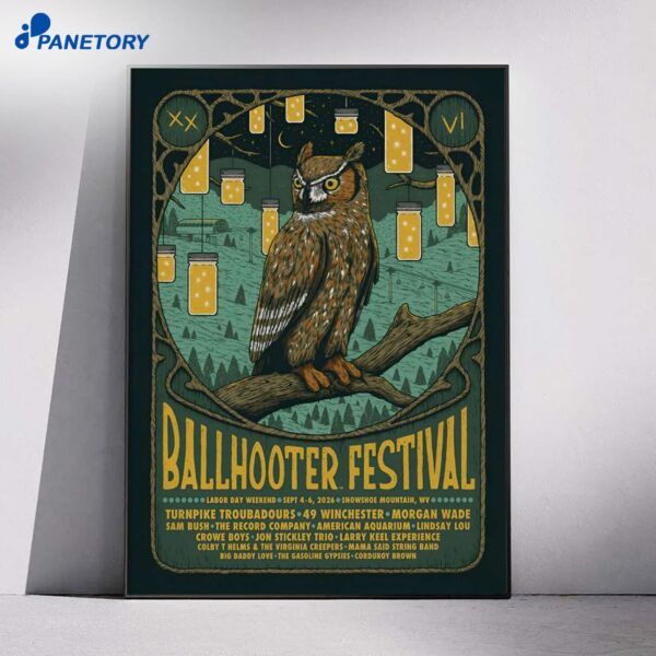 Ballhooter Festival Snowshoe Mountain West Virginia Sep 4-6 2026 Poster
