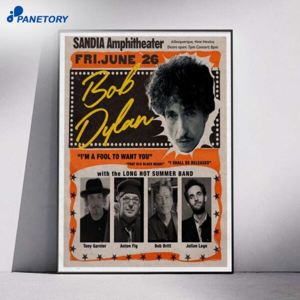 Bob Dylan Albuquerque Jun 26 2026 Poster