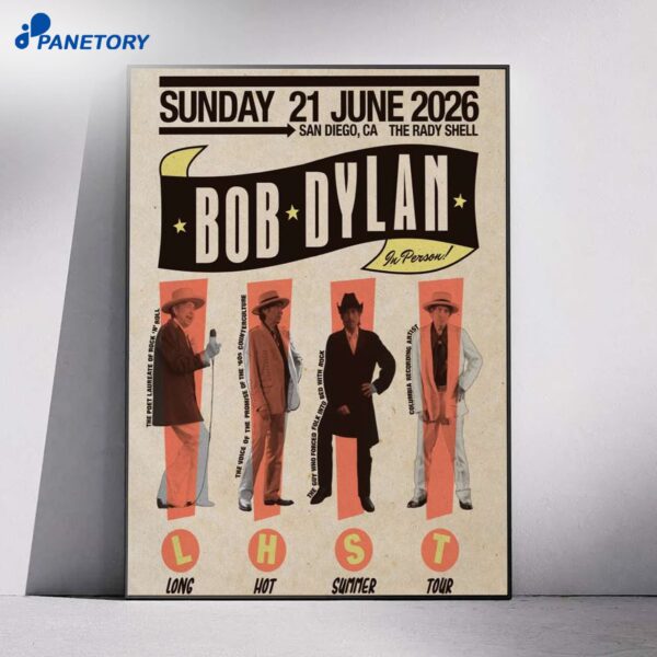 Bob Dylan San Diego Jun 21 2026 Poster