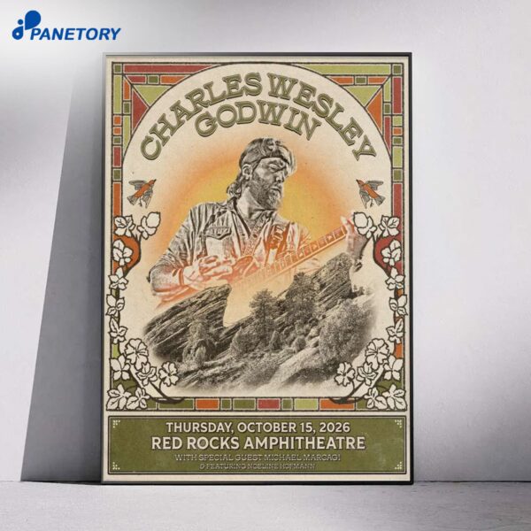 Charles Wesley Godwin Red Rocks Oct 15 2026 Poster