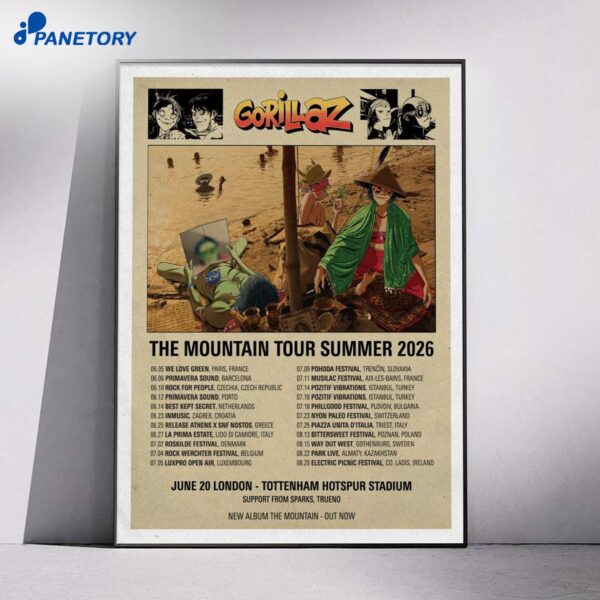 Gorillaz Pinkpop Hilvarenbeek Netherlands Jun 14 2026 Poster