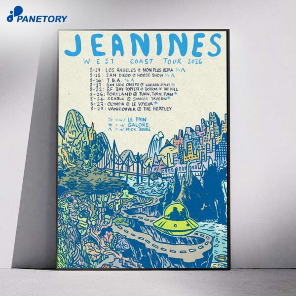 Jeanines West Coast Tour 2026 Poster