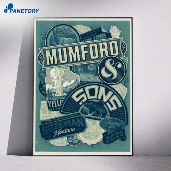 Mumford And Sons Bozeman Montana Jub 4 2026 Poster
